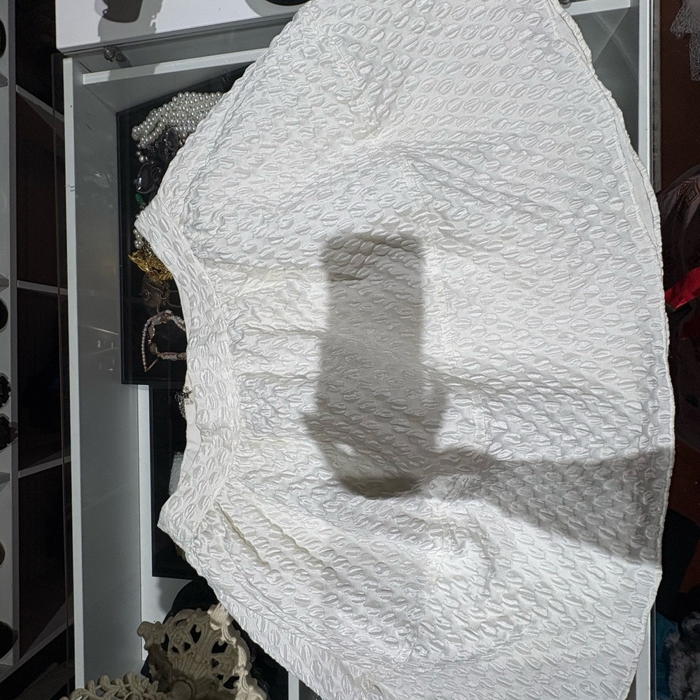 White Express Textured Skirt
